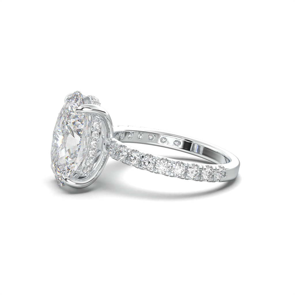 Oval Pavé Hidden Halo Engagement Ring