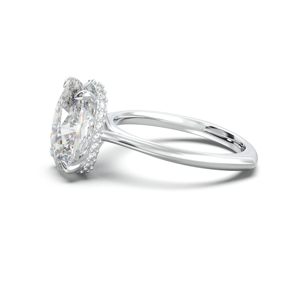 Cushion Hidden Halo Engagement Ring