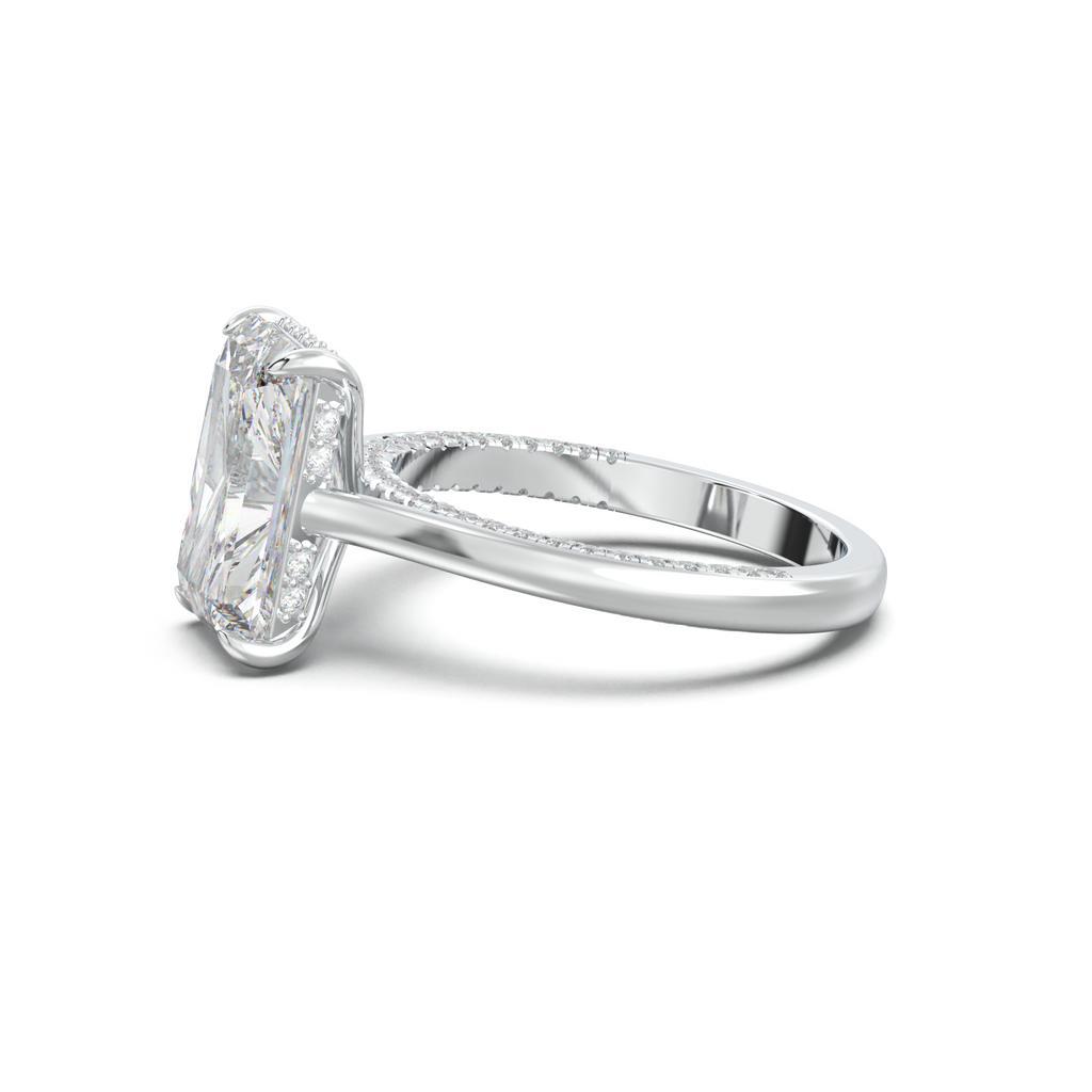Radiant Pavé Hidden Halo Engagement Ring