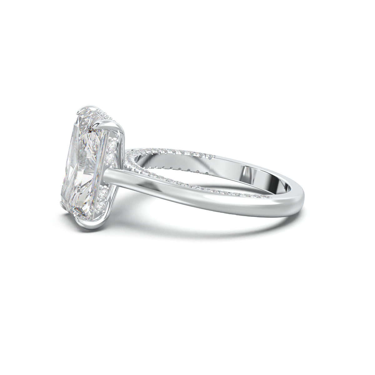 Radiant Pavé Hidden Halo Engagement Ring