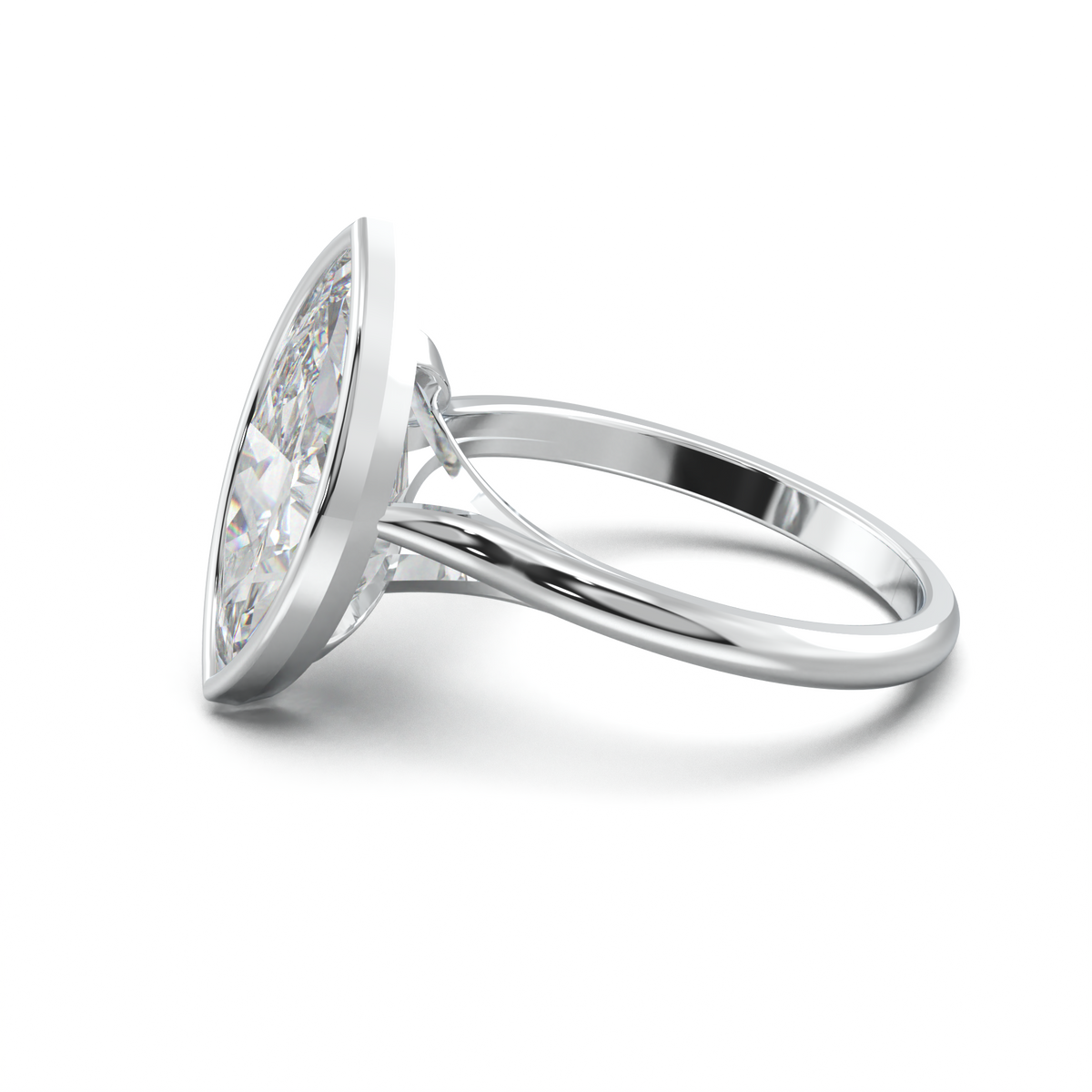 Marquise Bezel Solitaire Engagement Ring