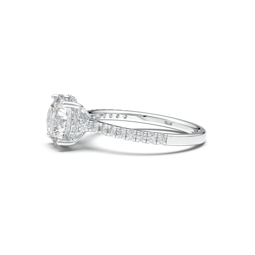 Round Pavé Engagement Ring