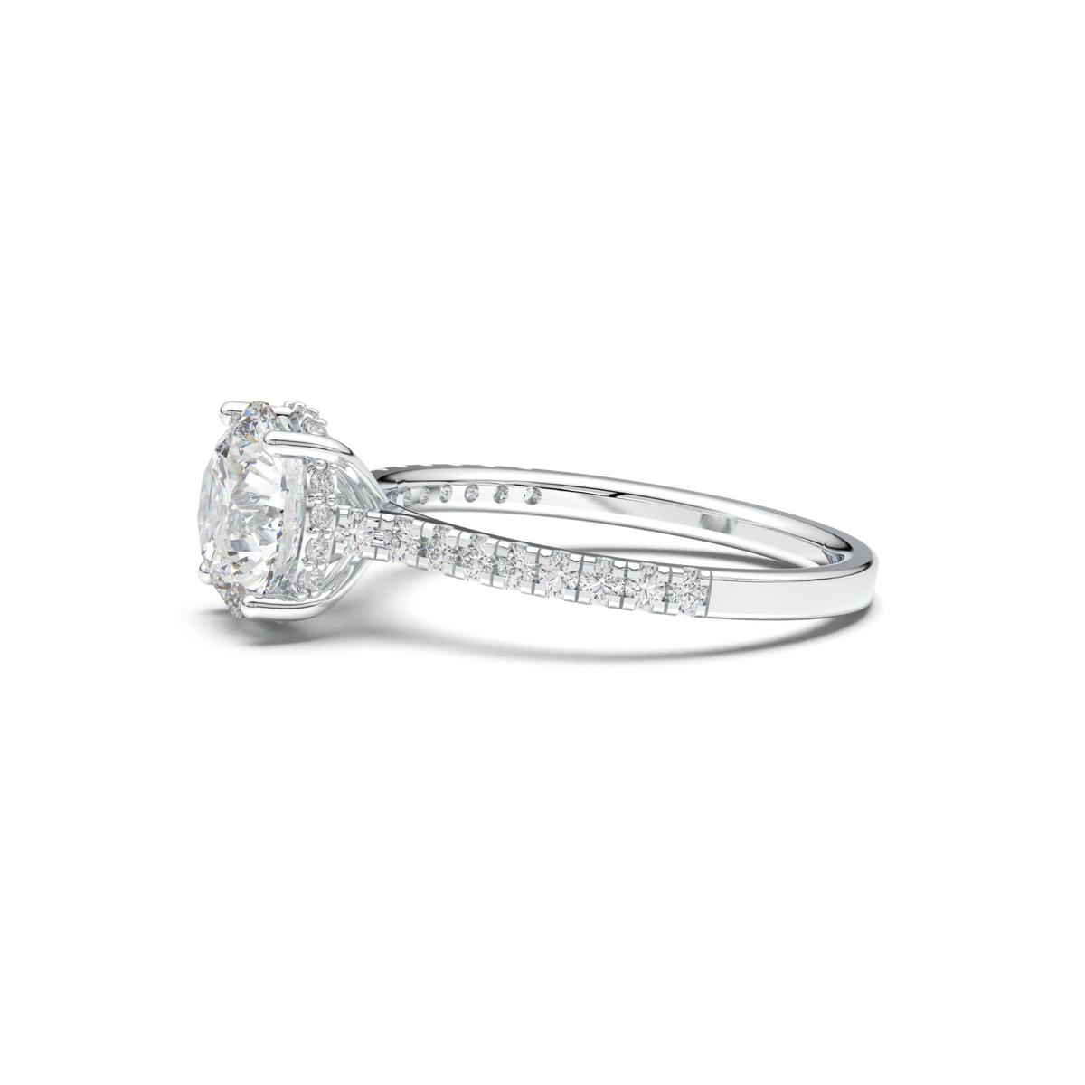 Round Pavé Engagement Ring
