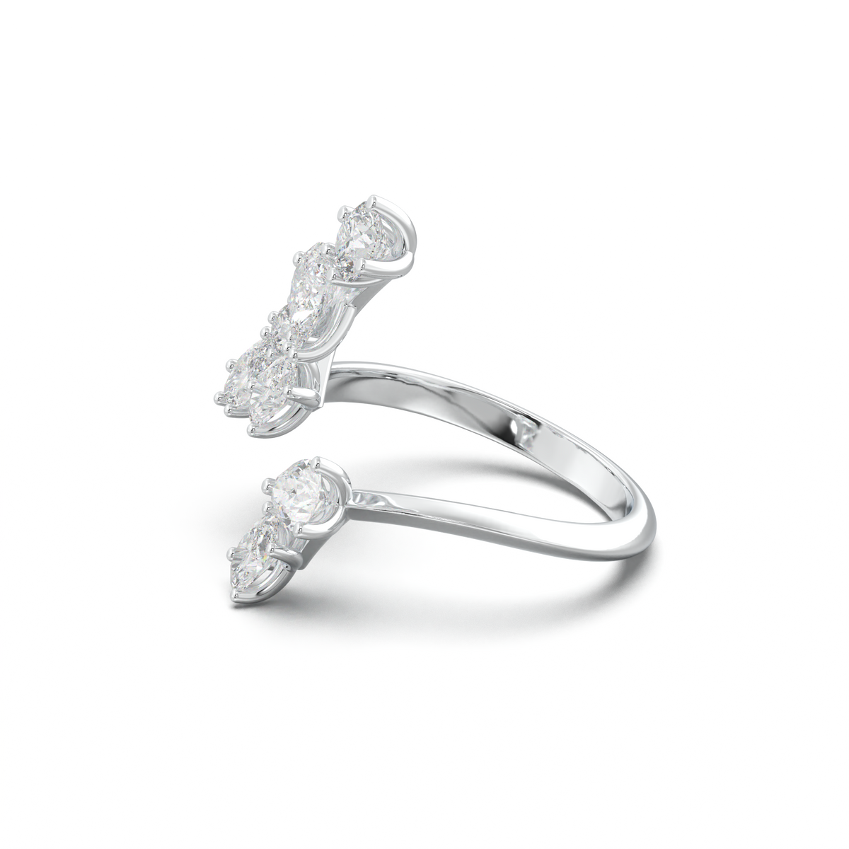 Asymmetric Mixed-Shape Diamond & Peridot Ring