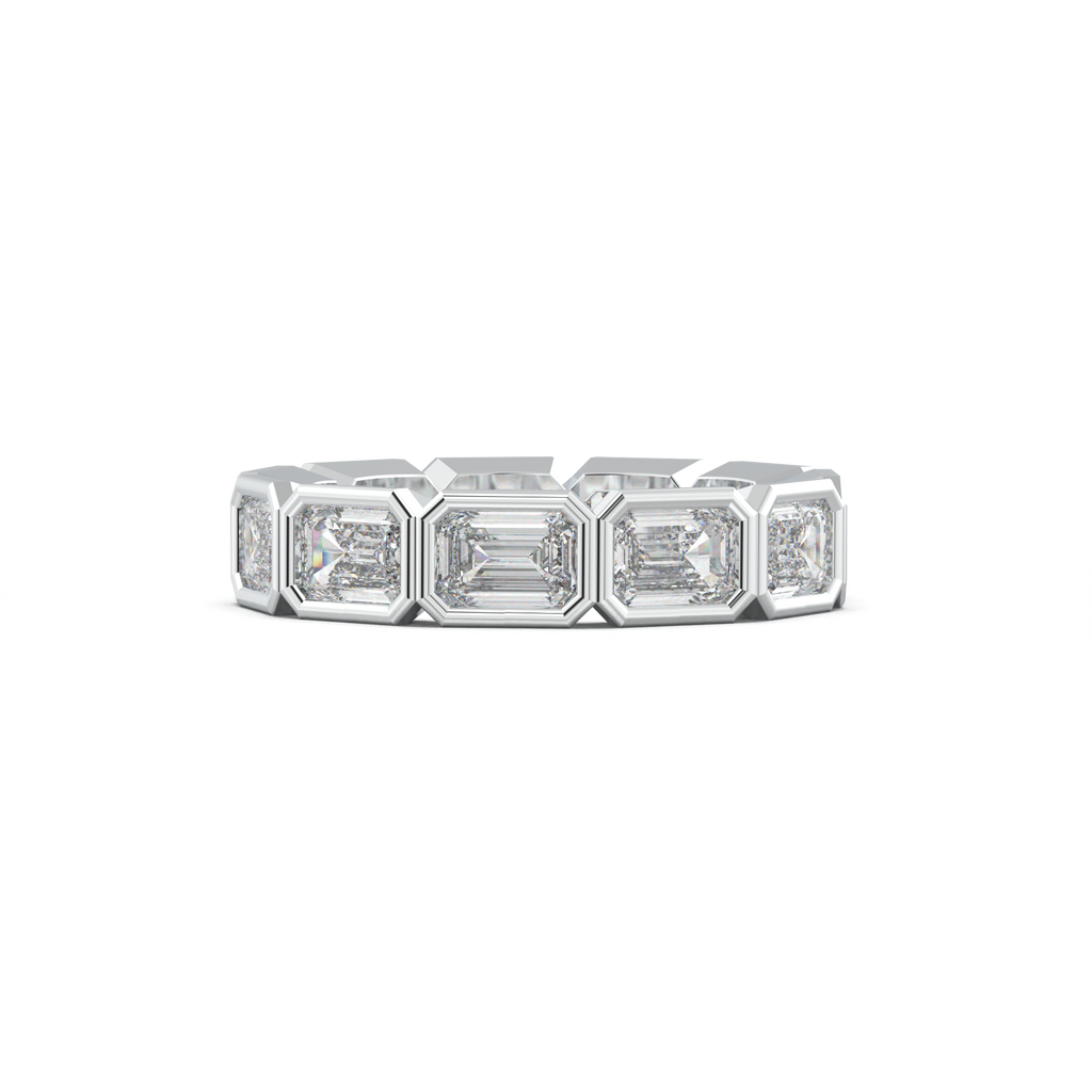 Emerald-Cut Bezel-Style Eternity Wedding Band