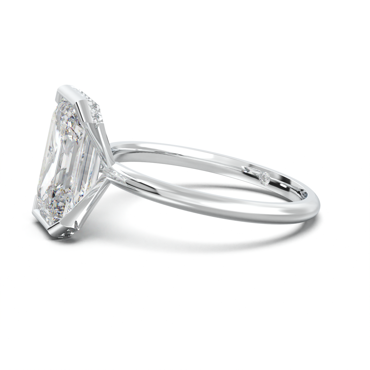 Emerald Hidden Halo Engagement Ring