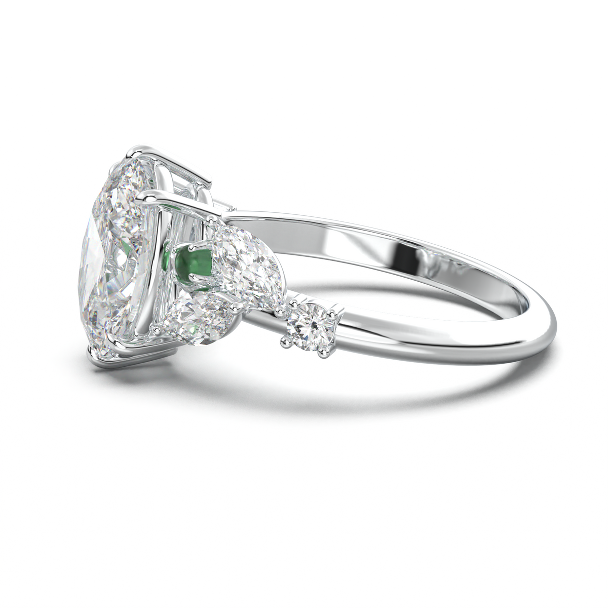 Oval Marquise-Accent Engagement Ring
