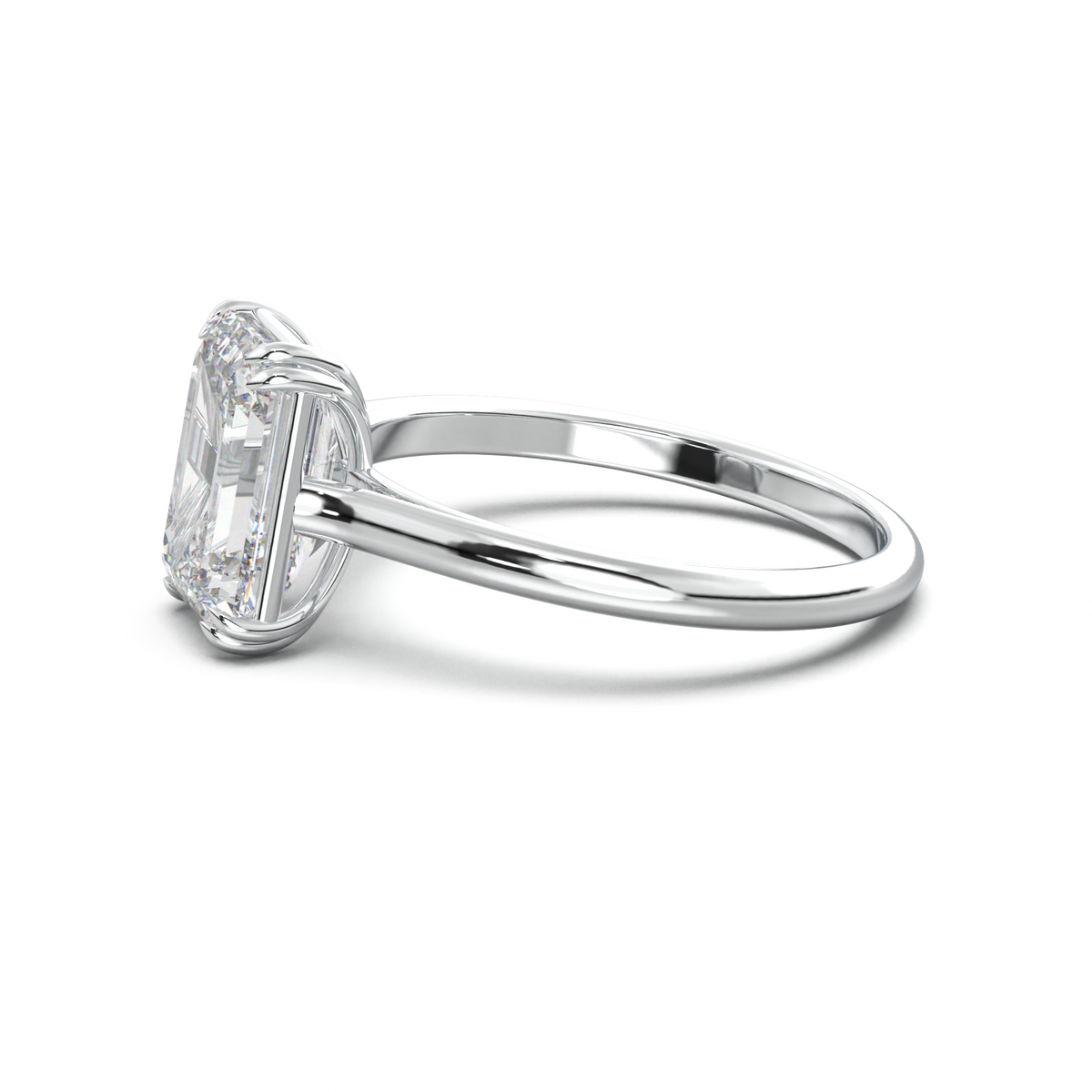 Emerald Solitaire Engagement Ring