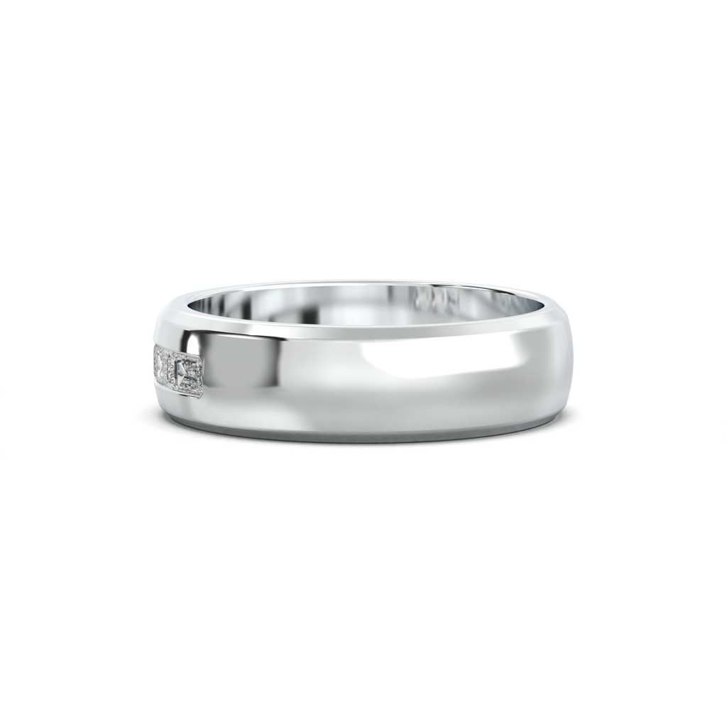Three-Emerald Inlay Men's Band