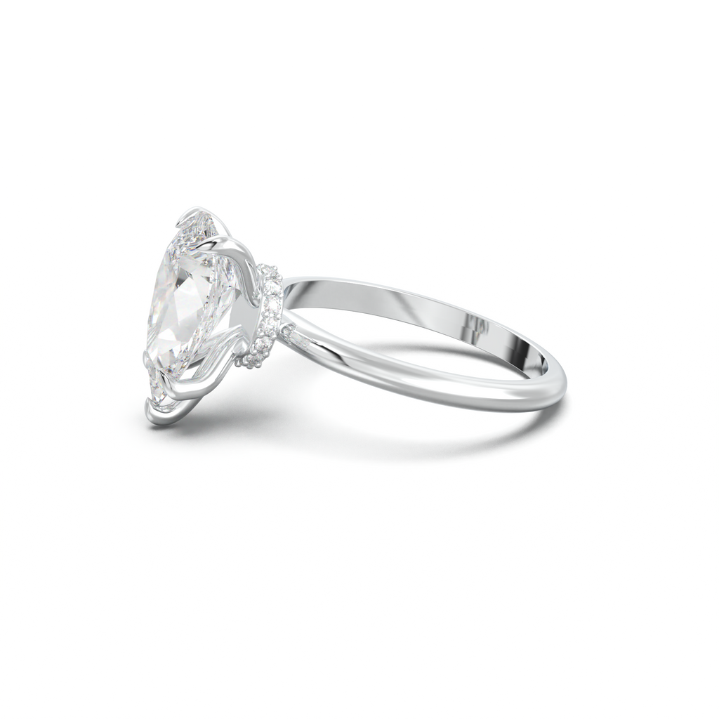 Pear Hidden Halo Engagement Ring