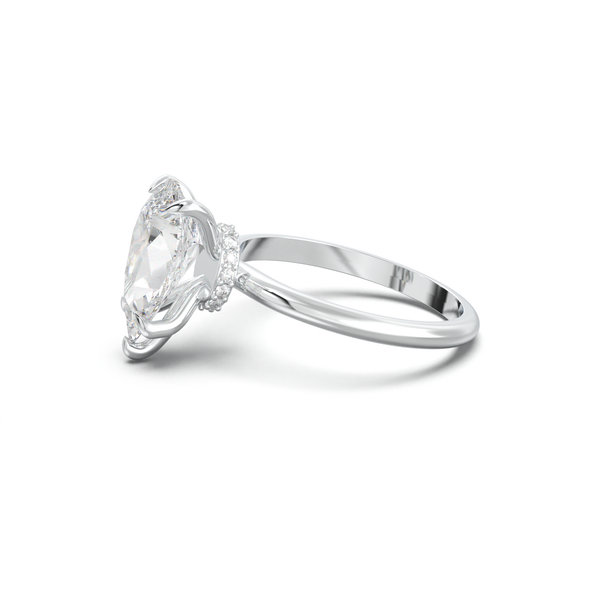 Pear Hidden Halo Engagement Ring