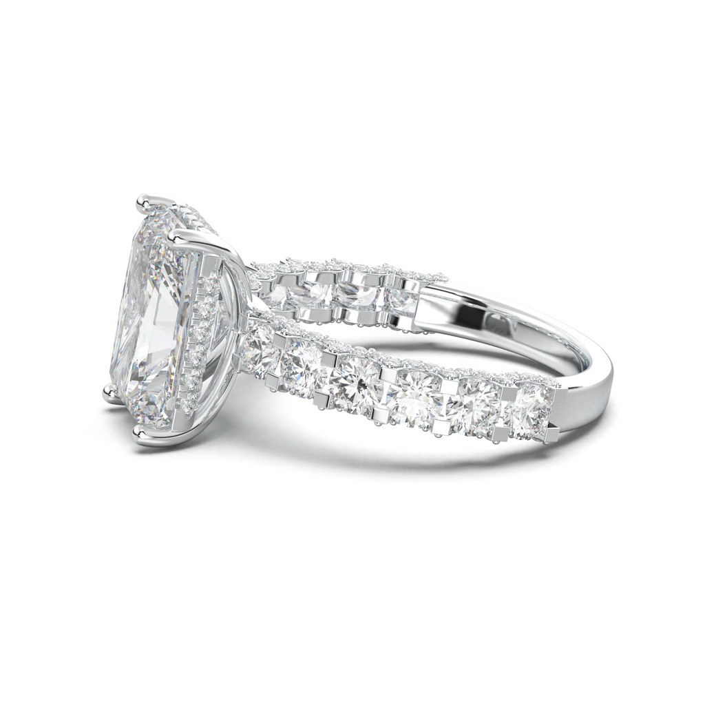 Radiant Diamond Band Engagement Ring