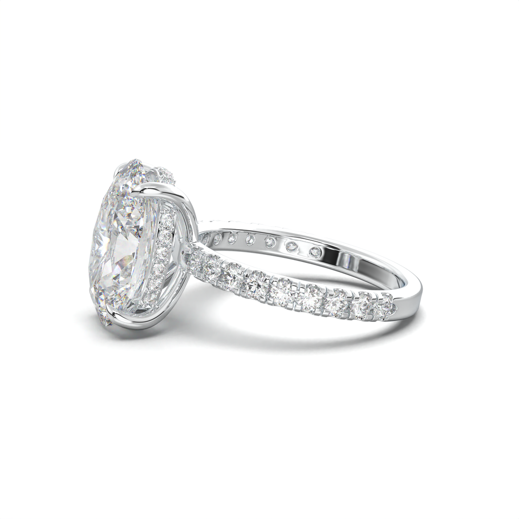 Oval Pavé Hidden Halo Engagement Ring
