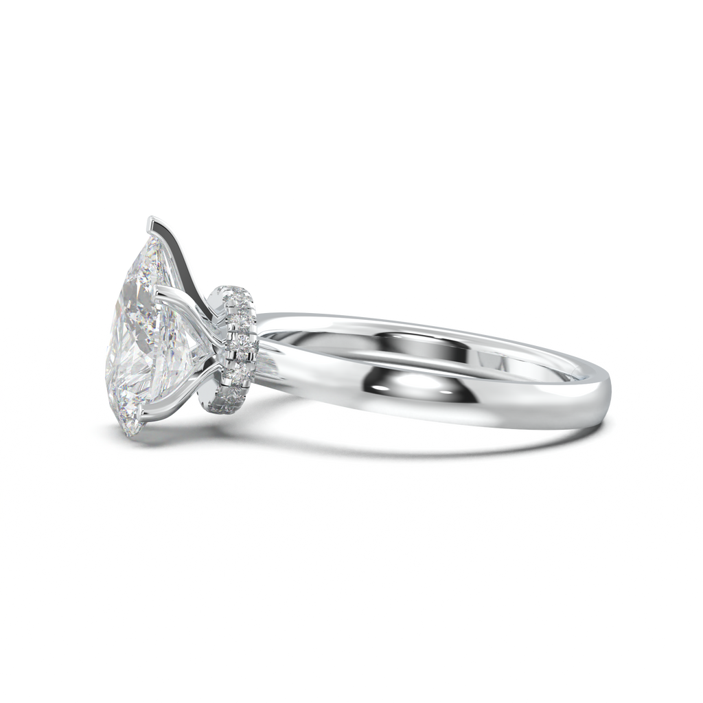 Round Hidden Halo Engagement Ring