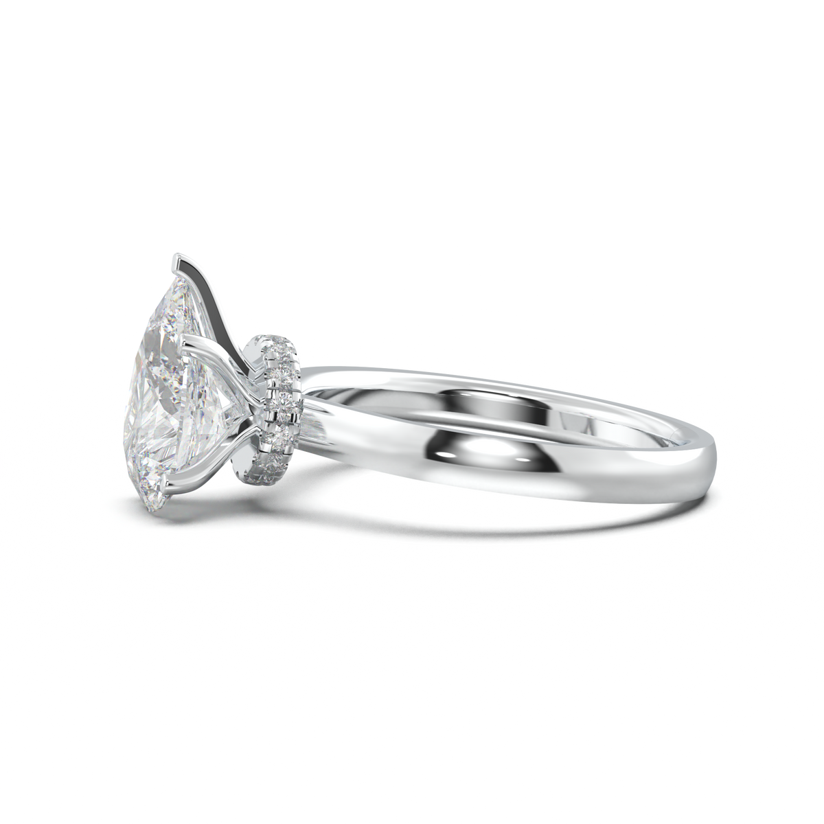 Round Hidden Halo Engagement Ring