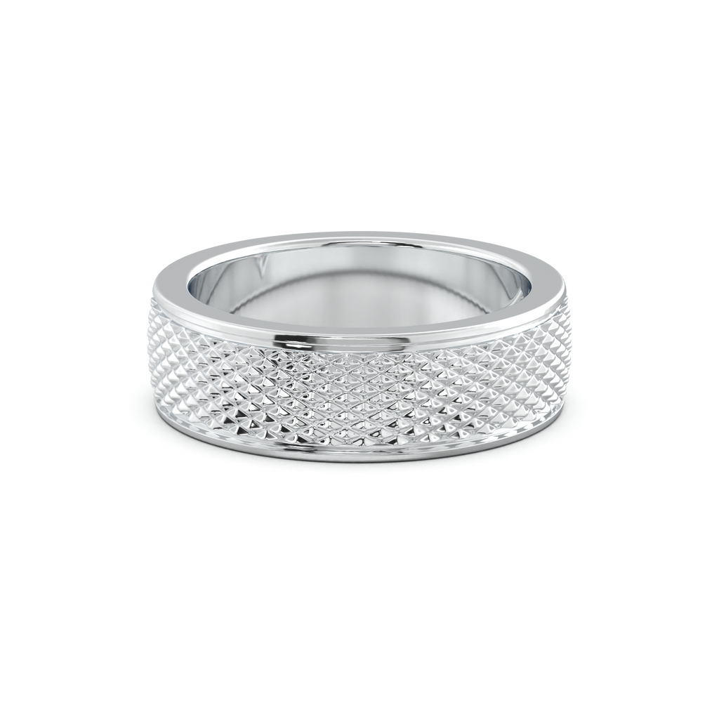 Diamond-Cut Textured Men's Wedding Band