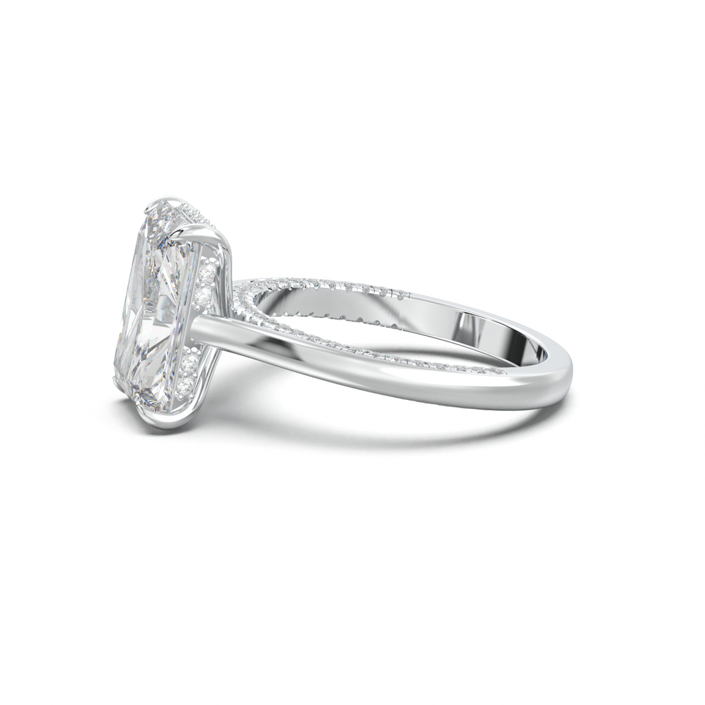 Radiant Pavé Hidden Halo Engagement Ring