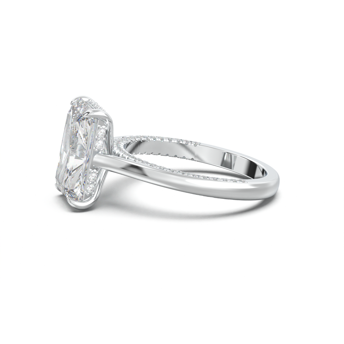 Radiant Pavé Hidden Halo Engagement Ring