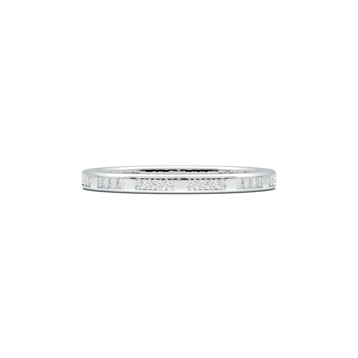 Geometric Round Diamond Wedding Band