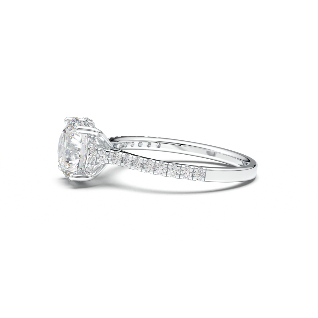 Round Pavé Engagement Ring