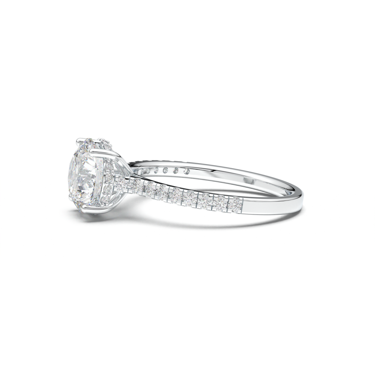 Round Pavé Engagement Ring