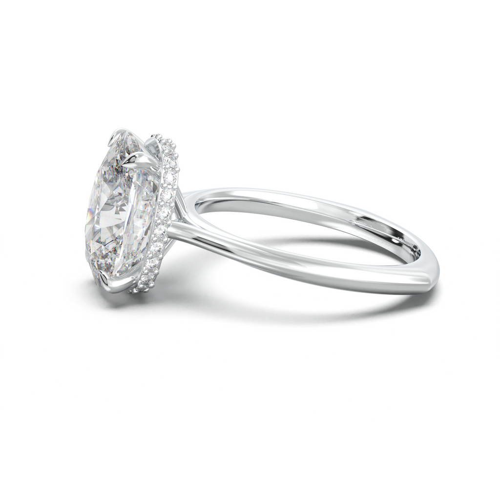 Cushion Hidden Halo Engagement Ring