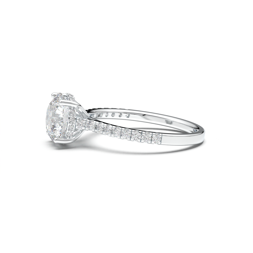 Round Pavé Engagement Ring