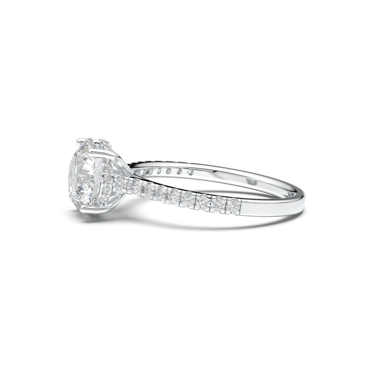 Round Pavé Engagement Ring