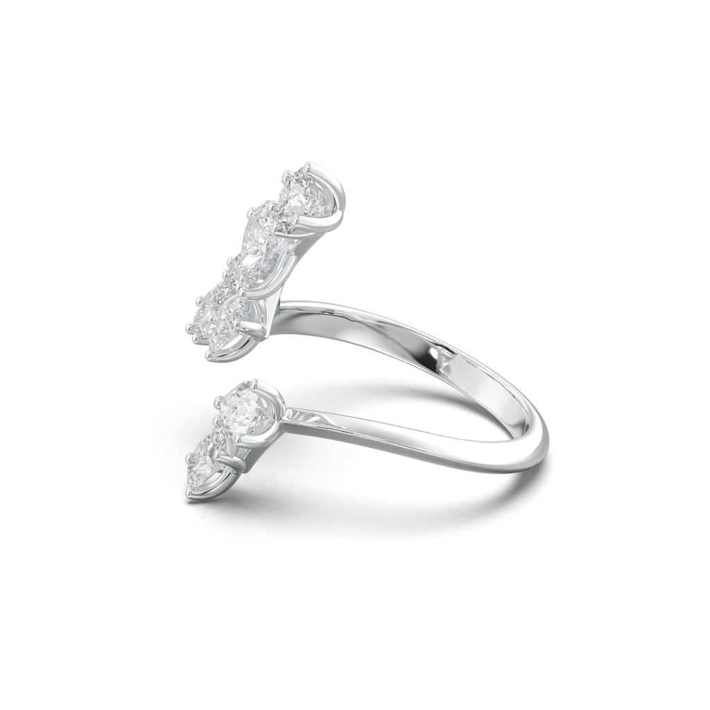 Asymmetric Mixed-Shape Diamond & Peridot Ring