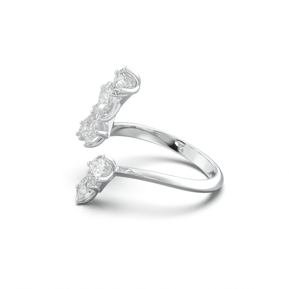 Asymmetric Mixed-Shape Diamond & Peridot Ring