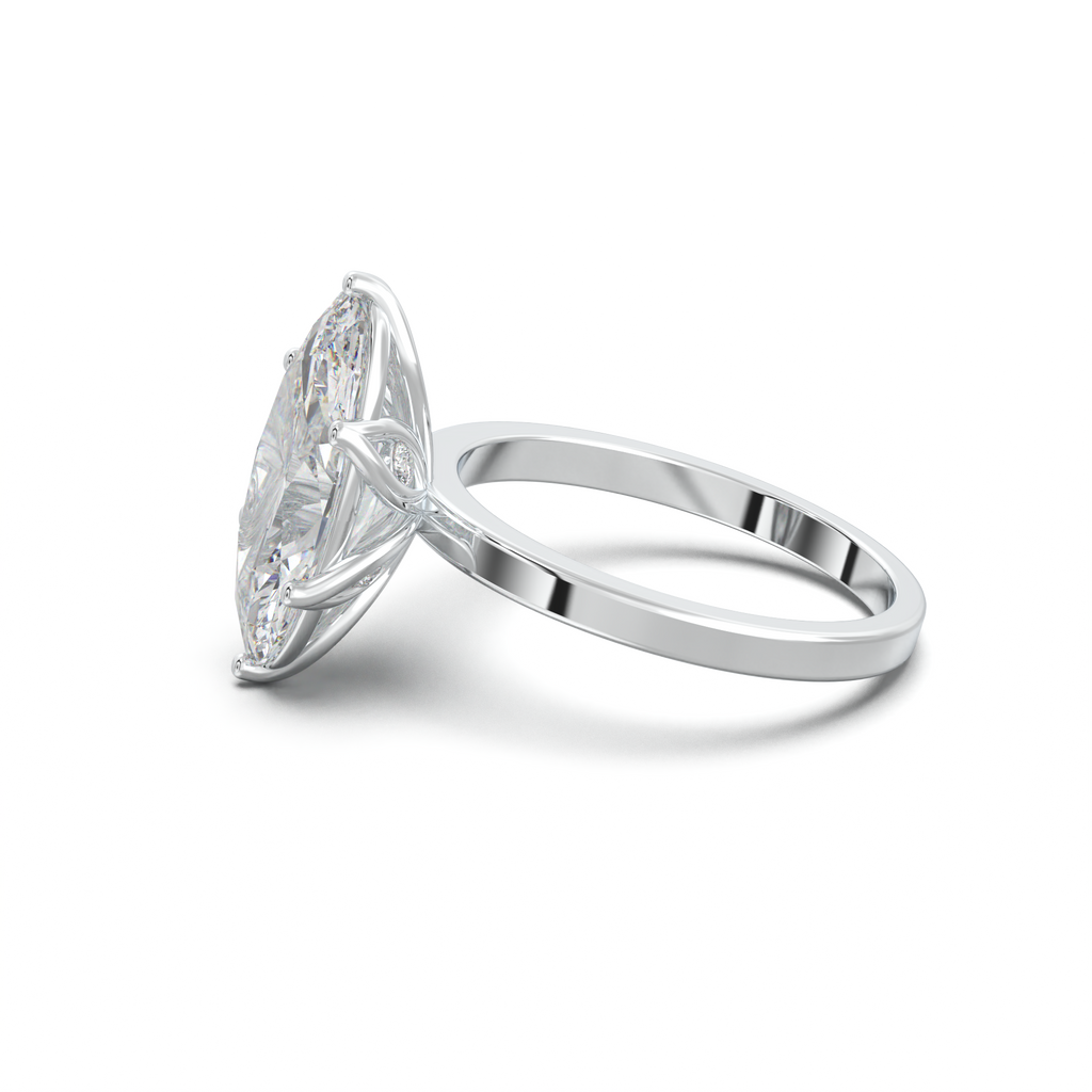 Oval Diamond-Accent Gallery Engagement Ring