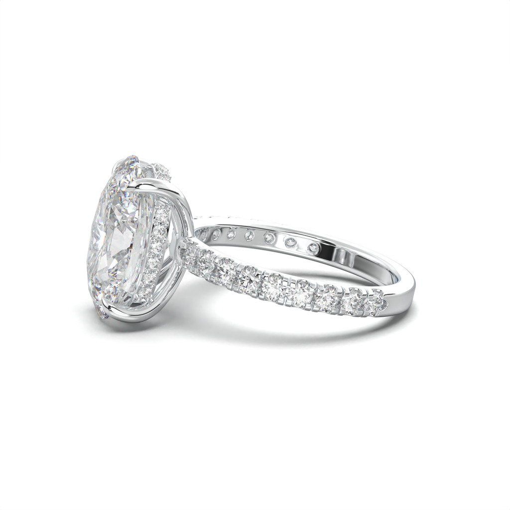 Oval Pavé Hidden Halo Engagement Ring