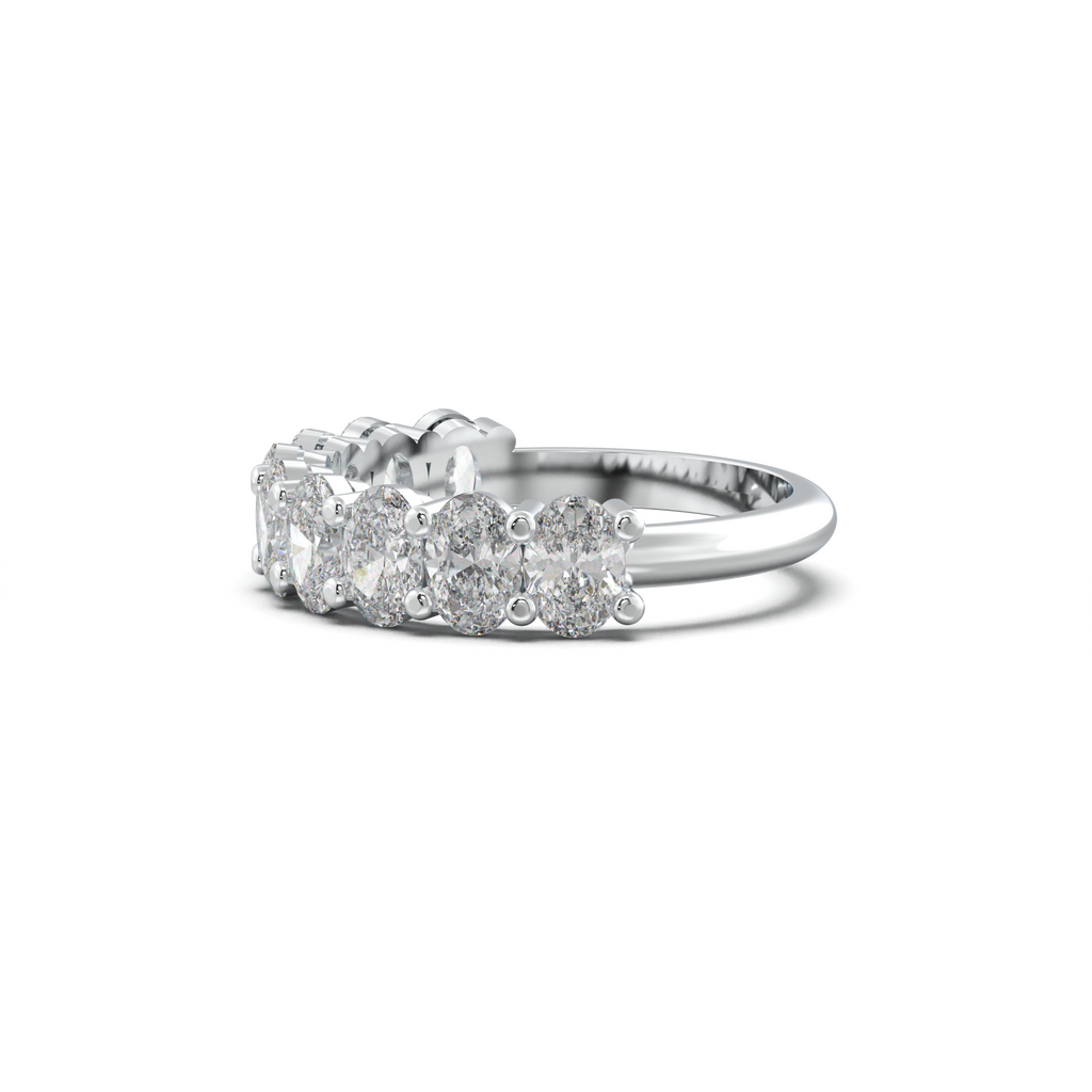 Nine-Oval Half-Eternity Wedding Band