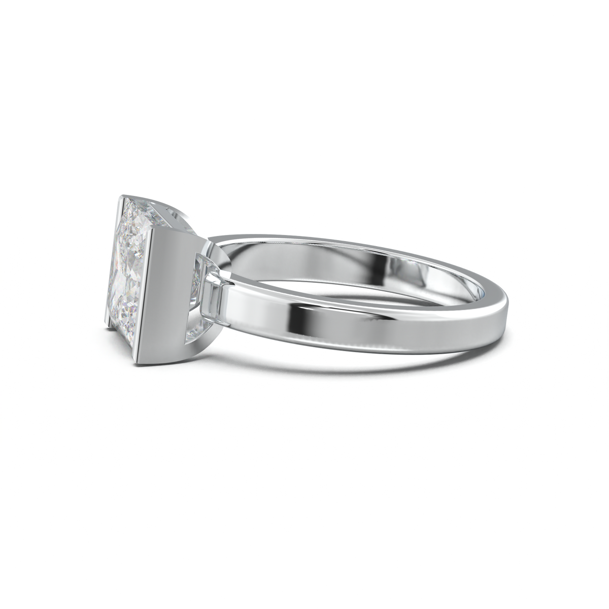 Princess Half-Bezel Engagement Ring
