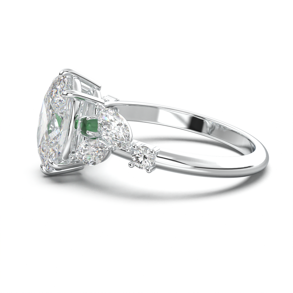Oval Marquise-Accent Engagement Ring