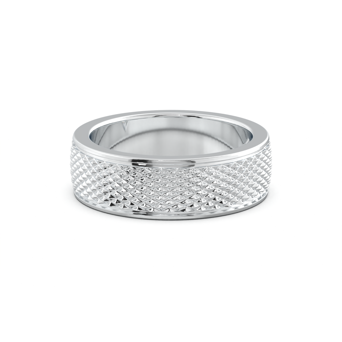 Diamond-Cut Textured Men's Wedding Band