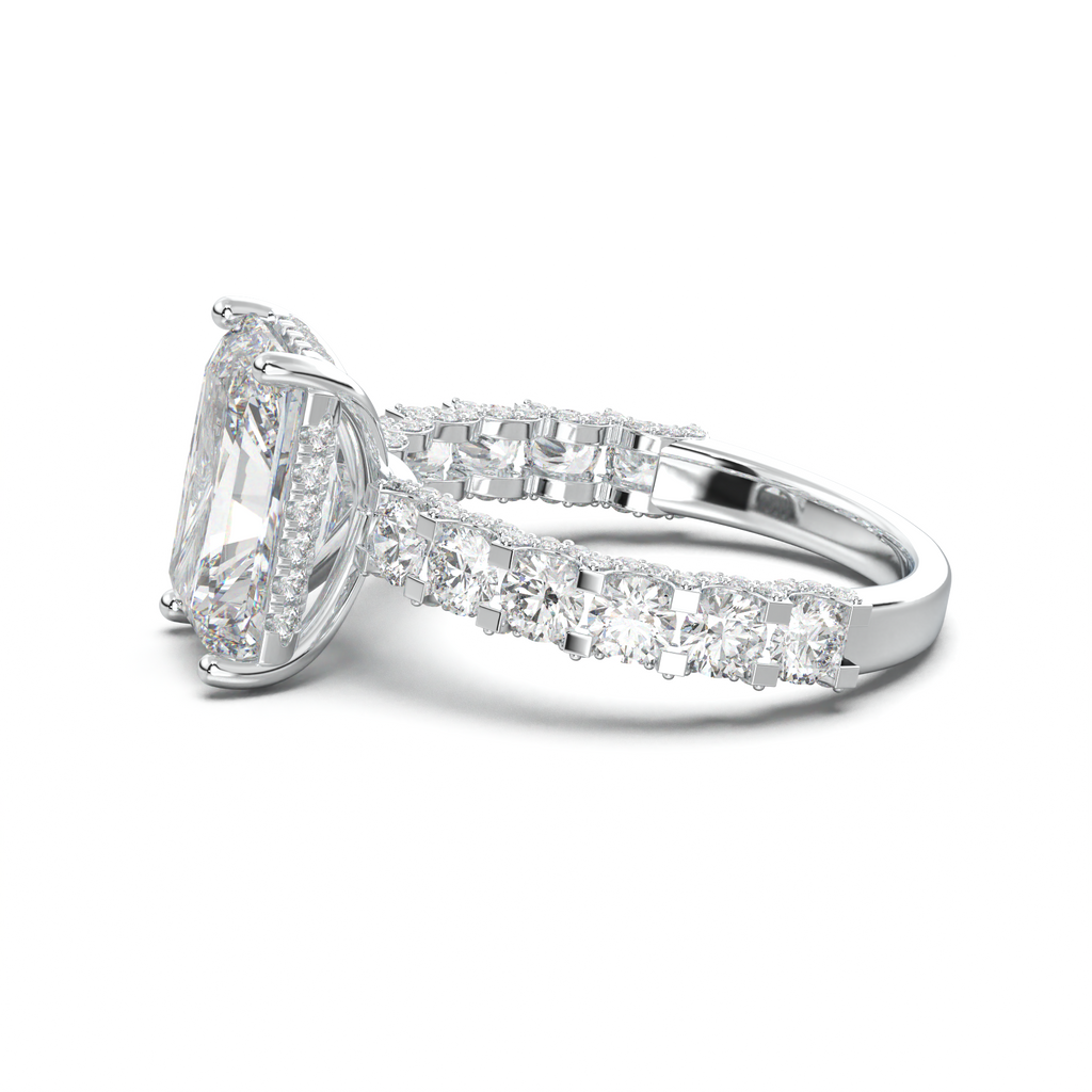Radiant Diamond Band Engagement Ring