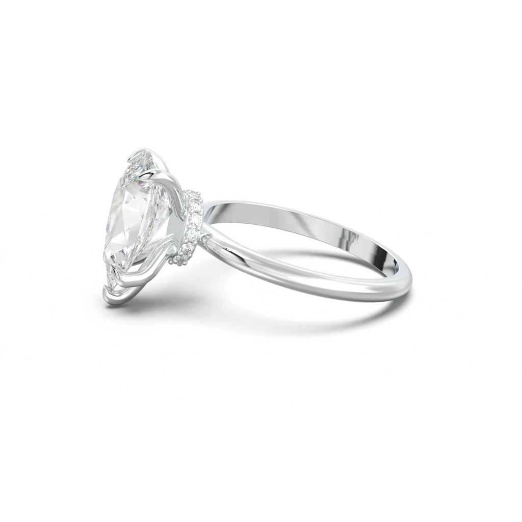 Pear Hidden Halo Engagement Ring