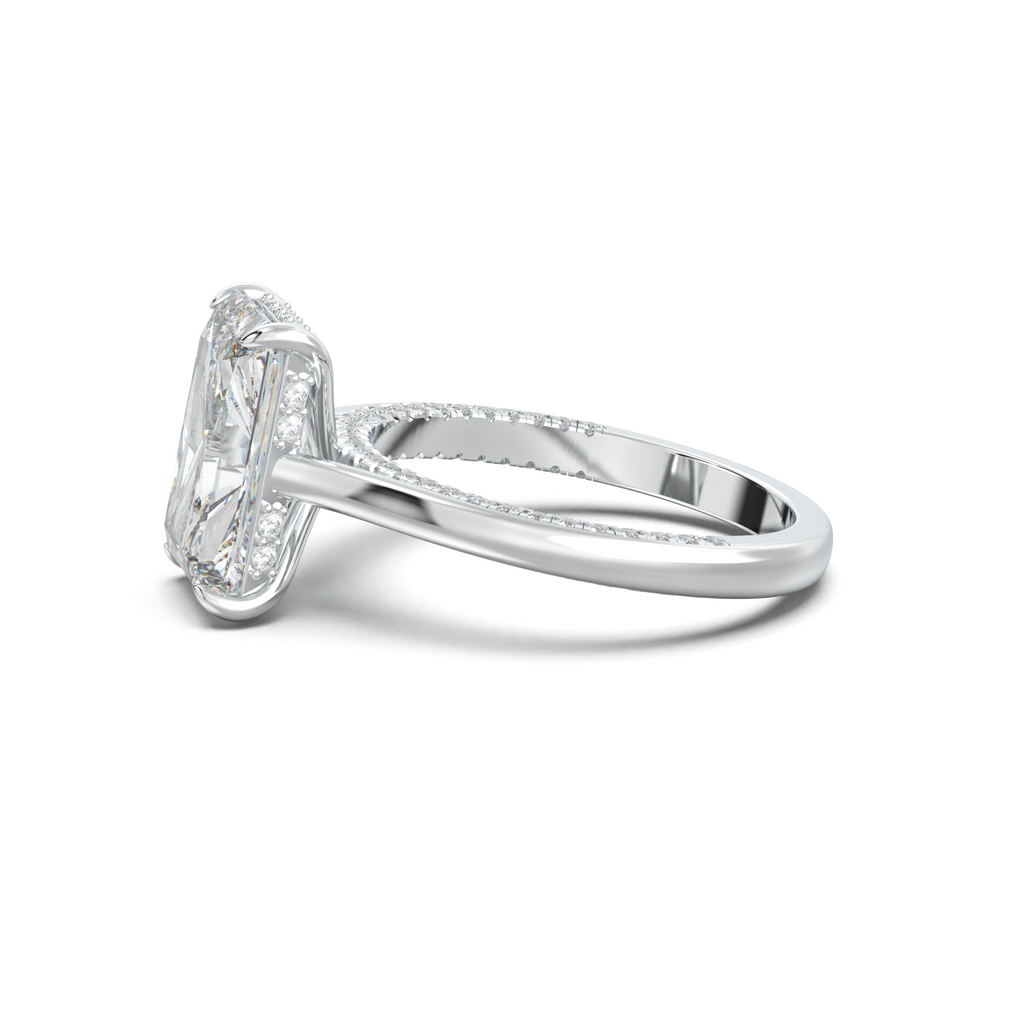 Radiant Pavé Hidden Halo Engagement Ring