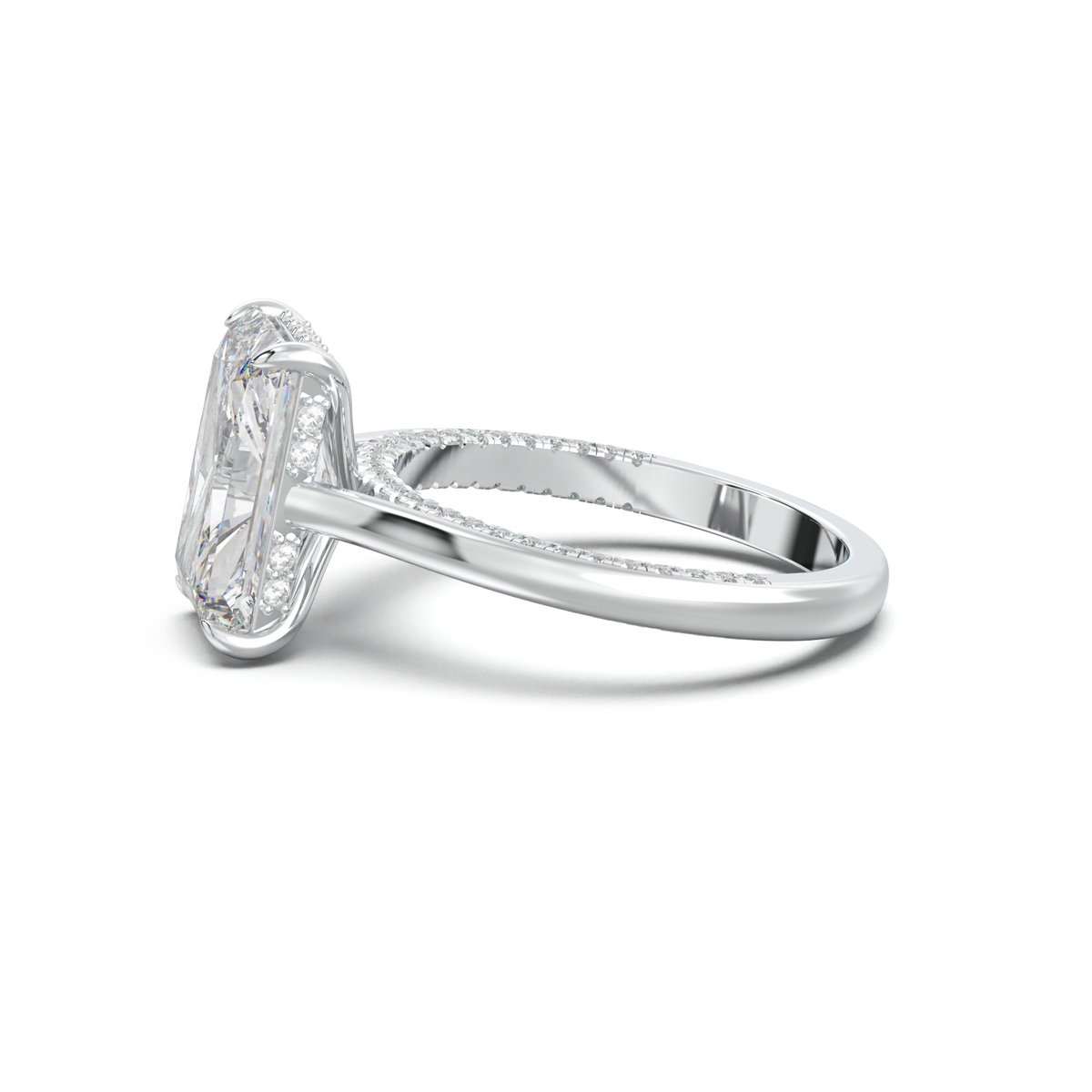 Radiant Pavé Hidden Halo Engagement Ring