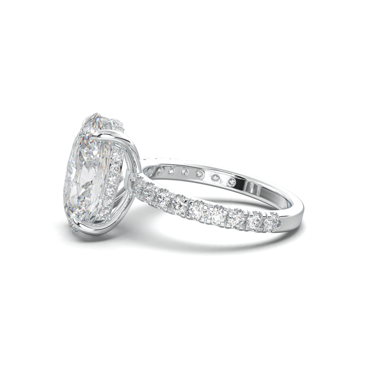 Oval Pavé Hidden Halo Engagement Ring