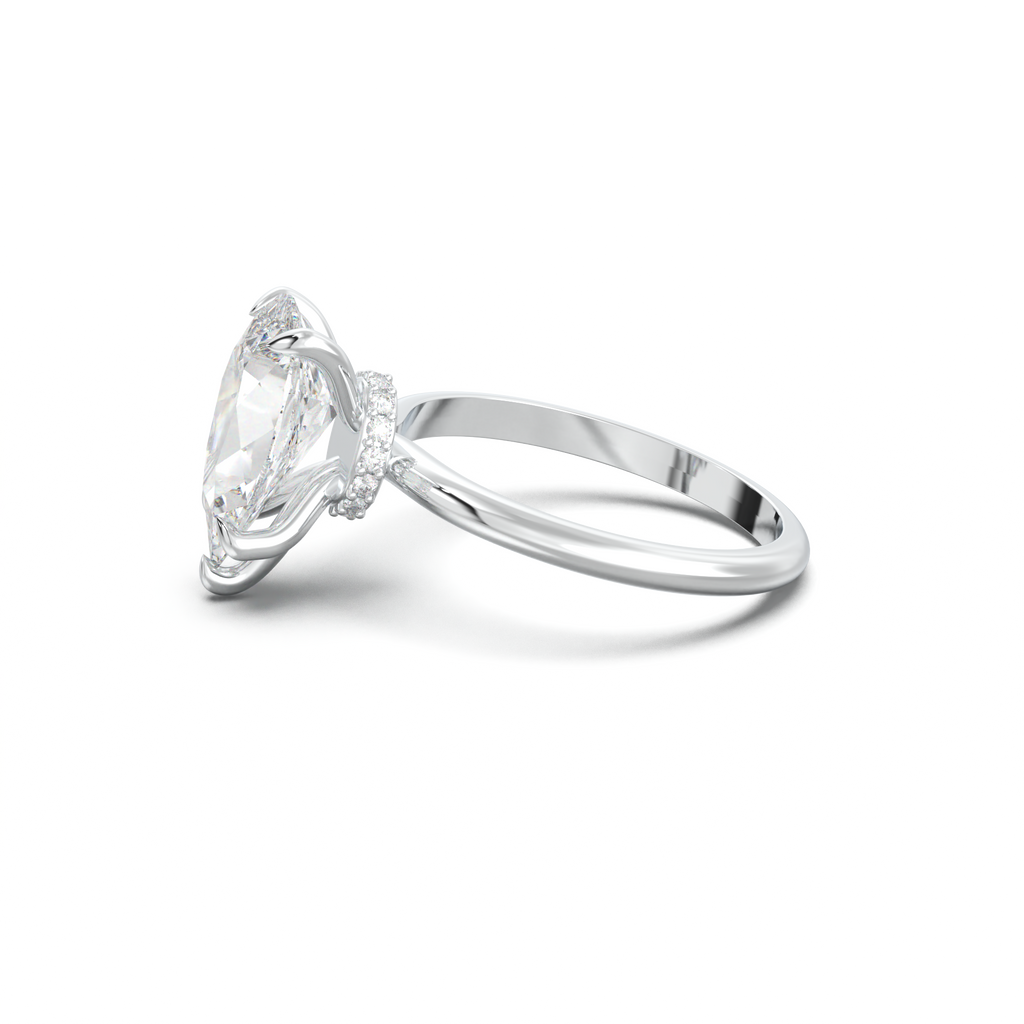 Pear Hidden Halo Engagement Ring