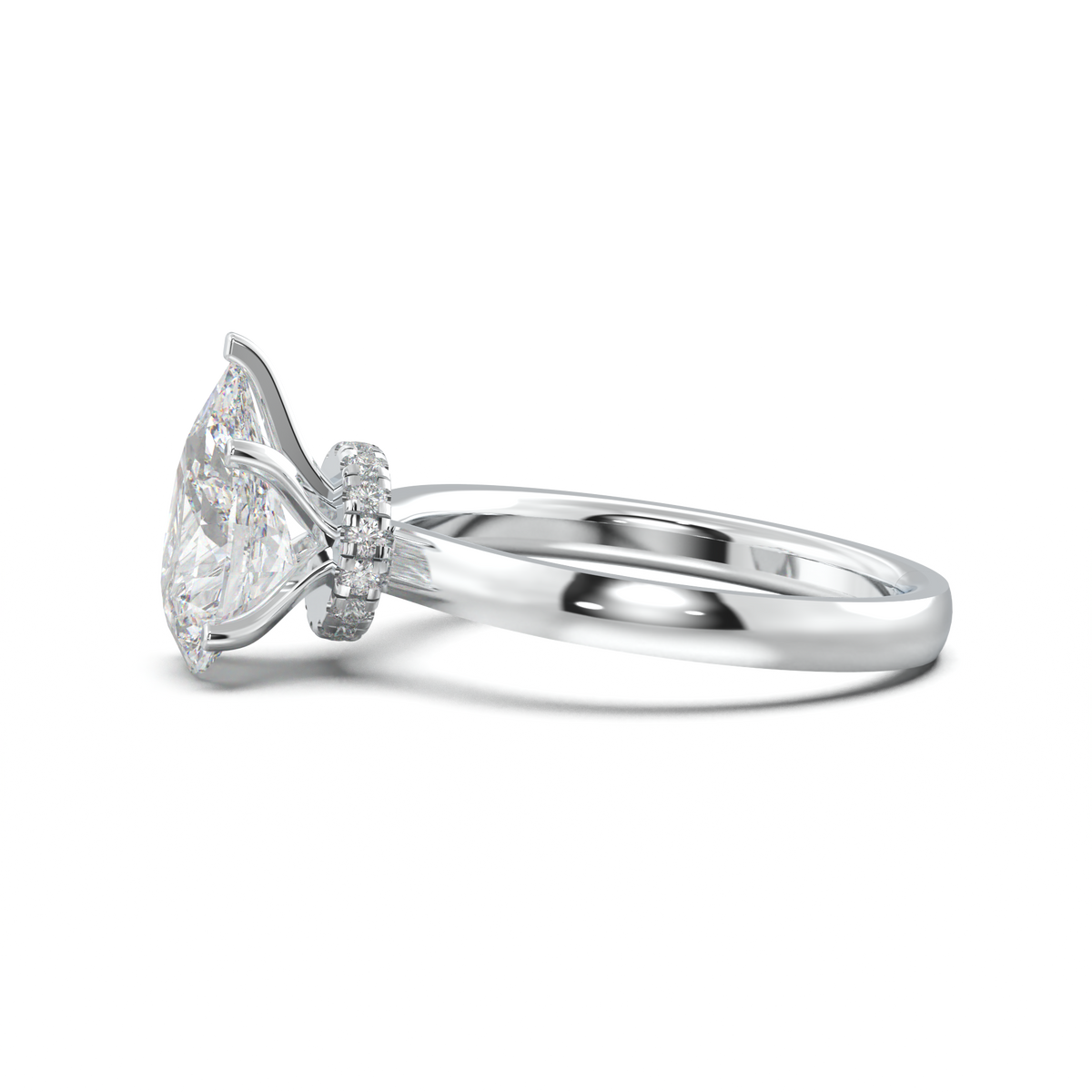 Cushion Hidden Pavé Engagement Ring