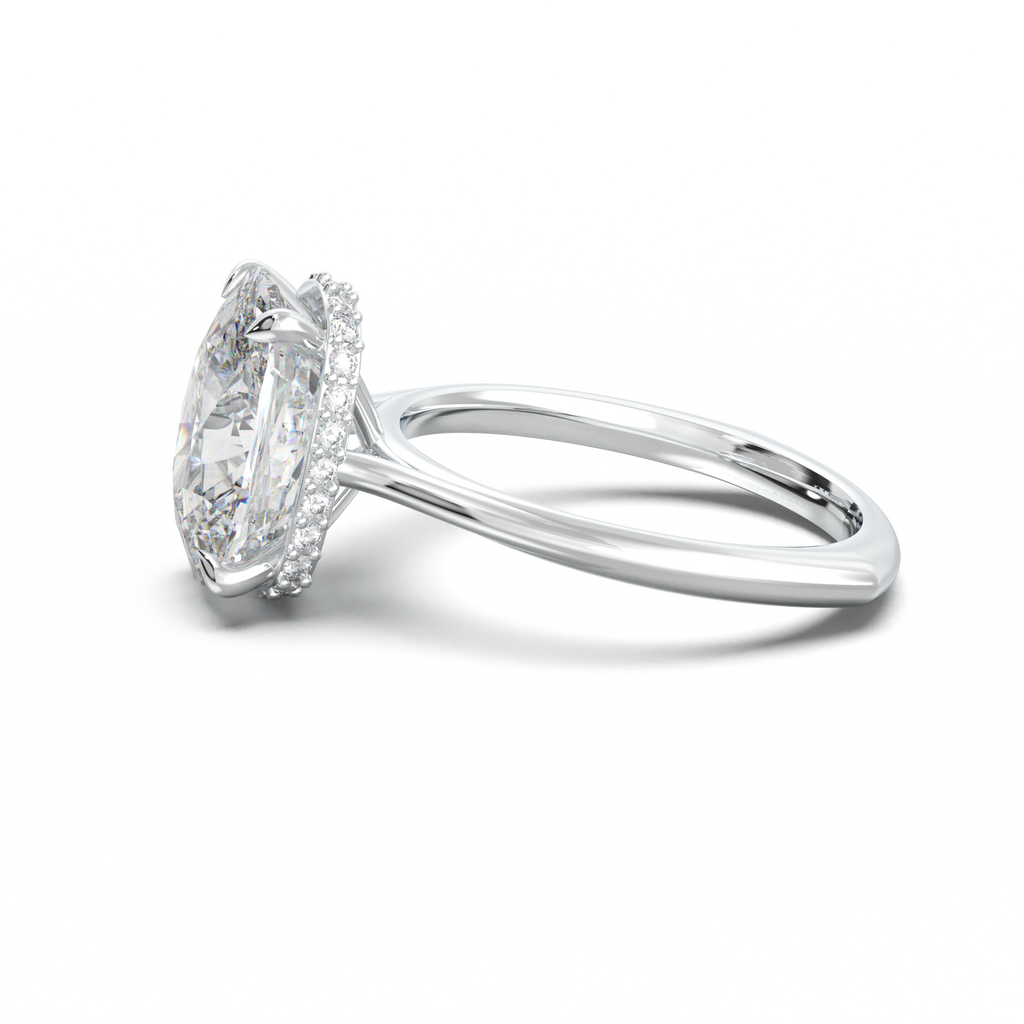 Cushion Hidden Halo Engagement Ring