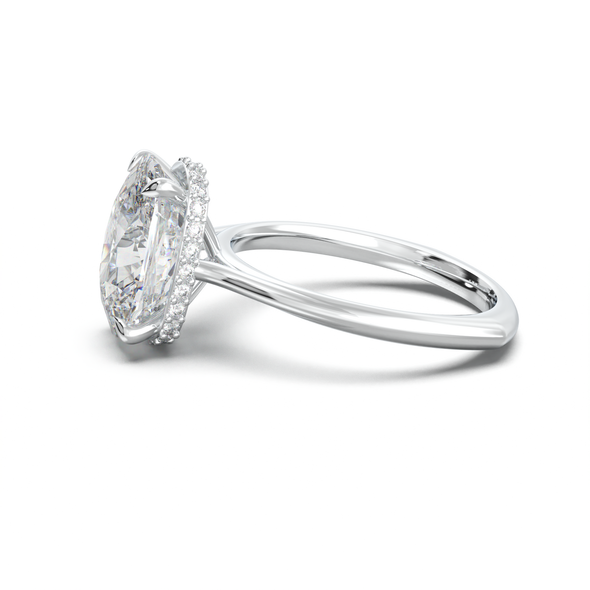 Cushion Hidden Halo Engagement Ring