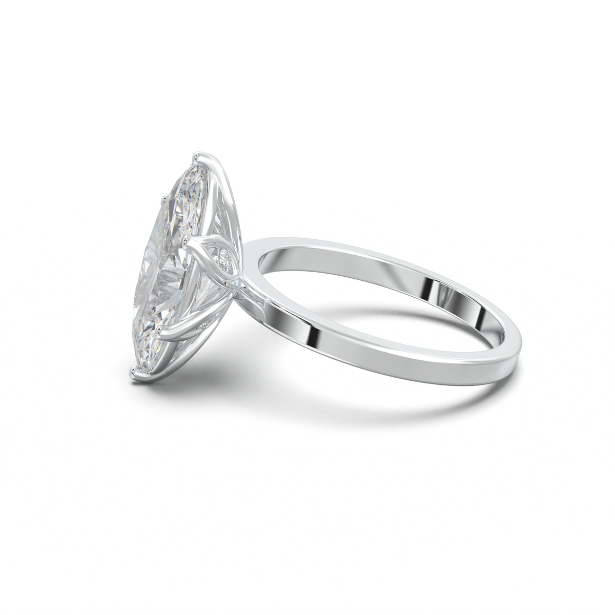Oval Diamond-Accent Gallery Engagement Ring