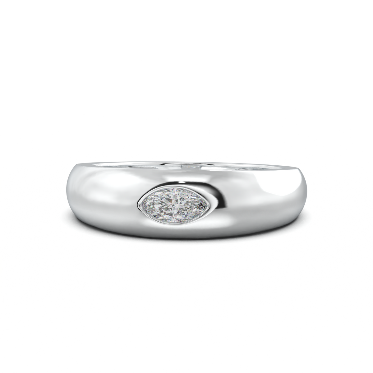 Flush-Set Marquise Men's Band