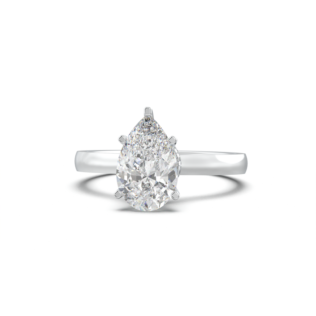 Round Hidden Halo Engagement Ring