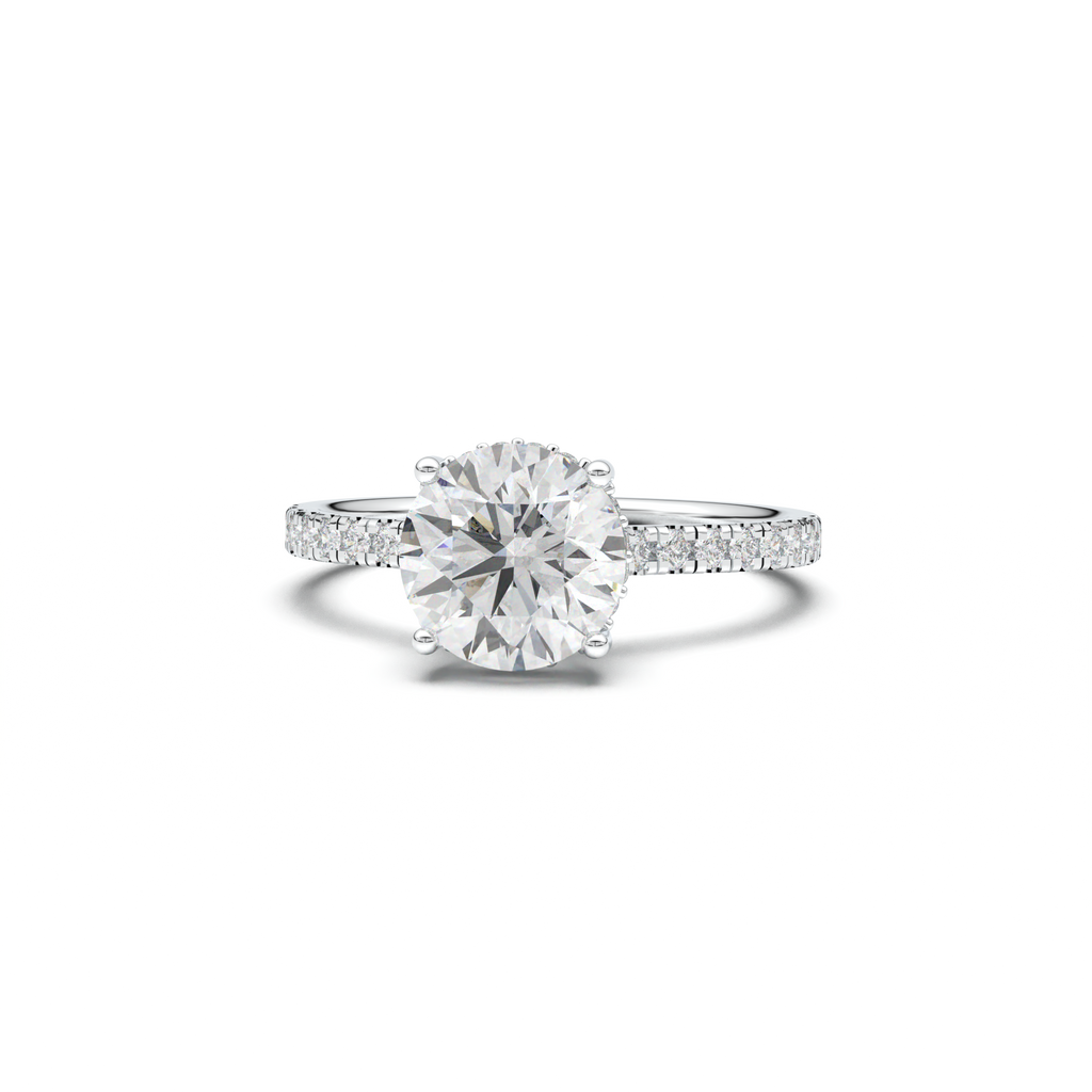 Round Pavé Engagement Ring