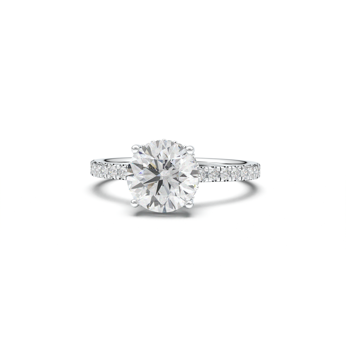 Round Pavé Engagement Ring
